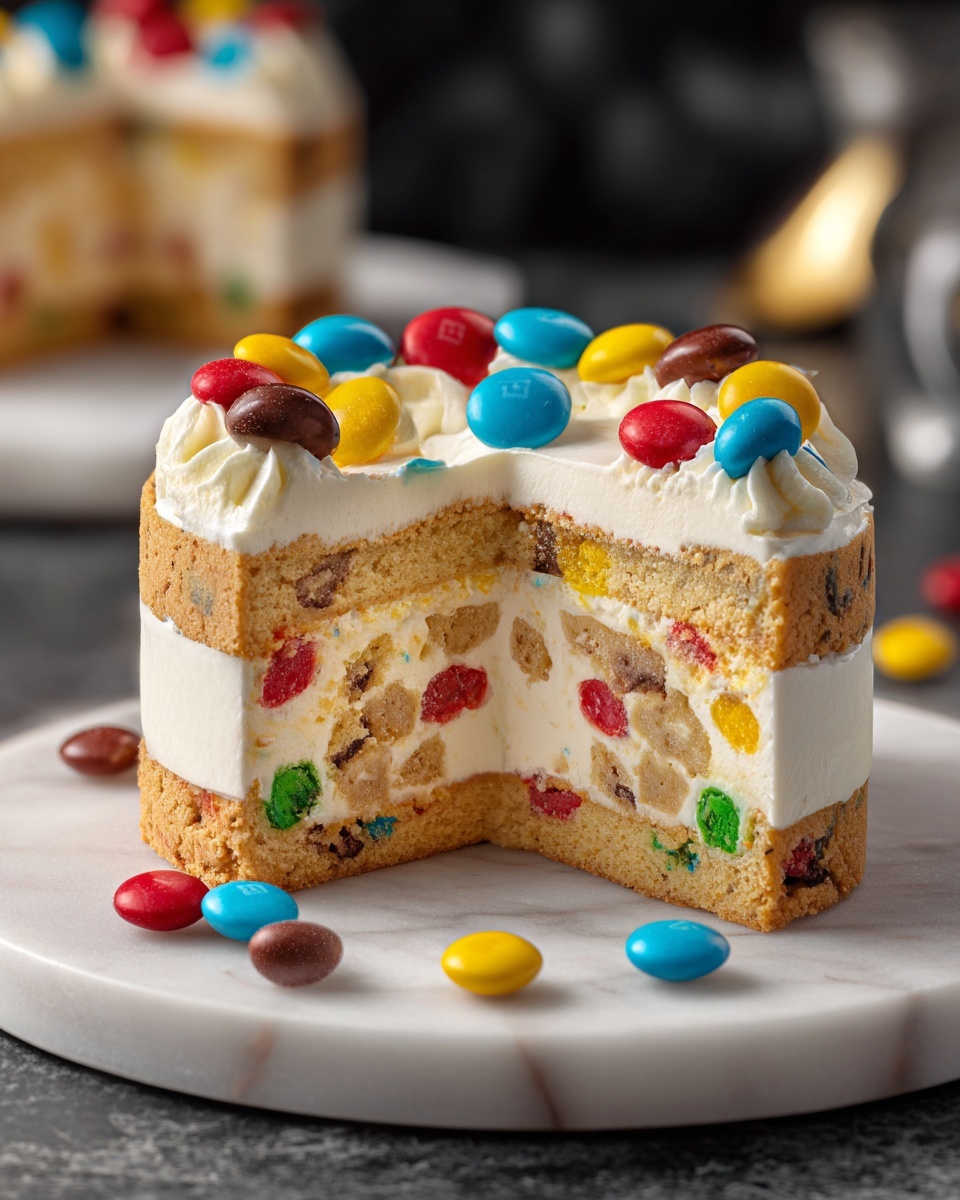 Easy M&M Ice Cream Sandwich Cake Recipe - Recipe Image