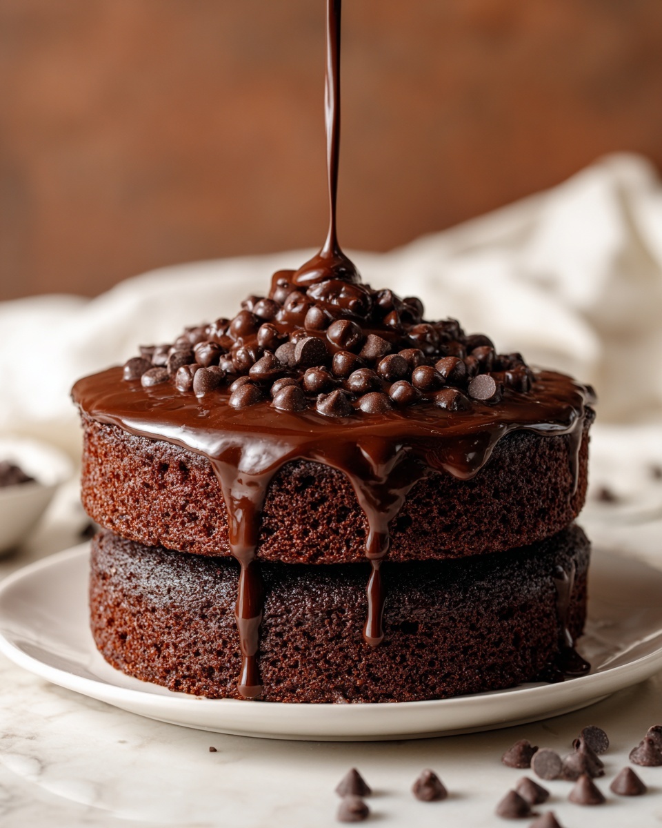 Chocolate Brownie Cake with Rich Chocolate Ganache Recipe - Recipe Image