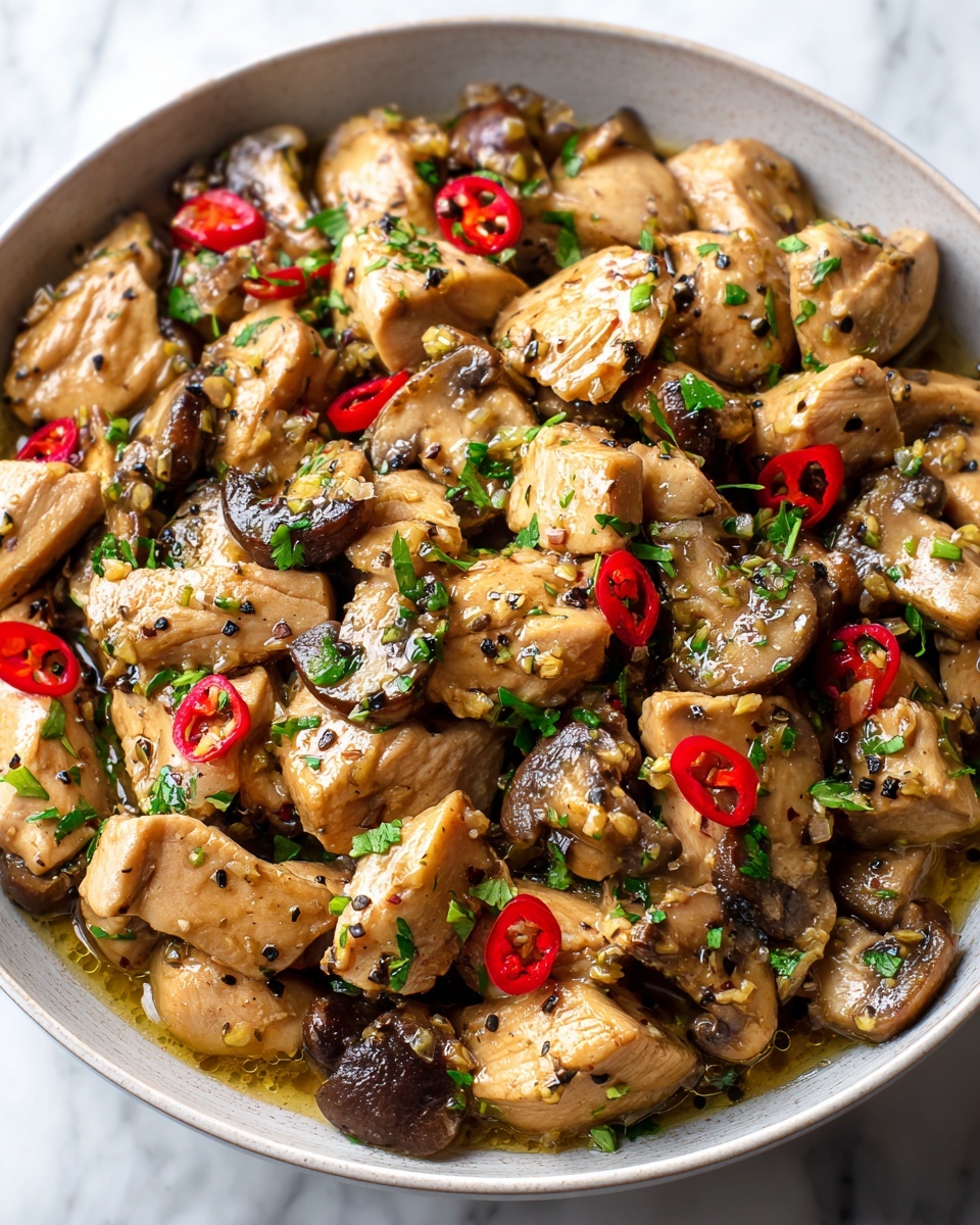 Garlic Mushroom Chicken Stir-Fry Recipe - Recipe Image