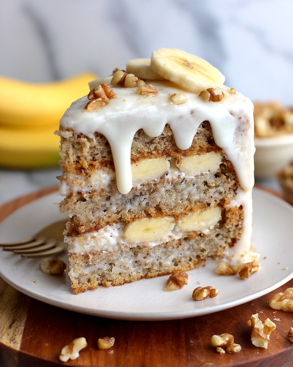 Heavenly Banana Walnut Cream Cake Recipe - Recipe Image