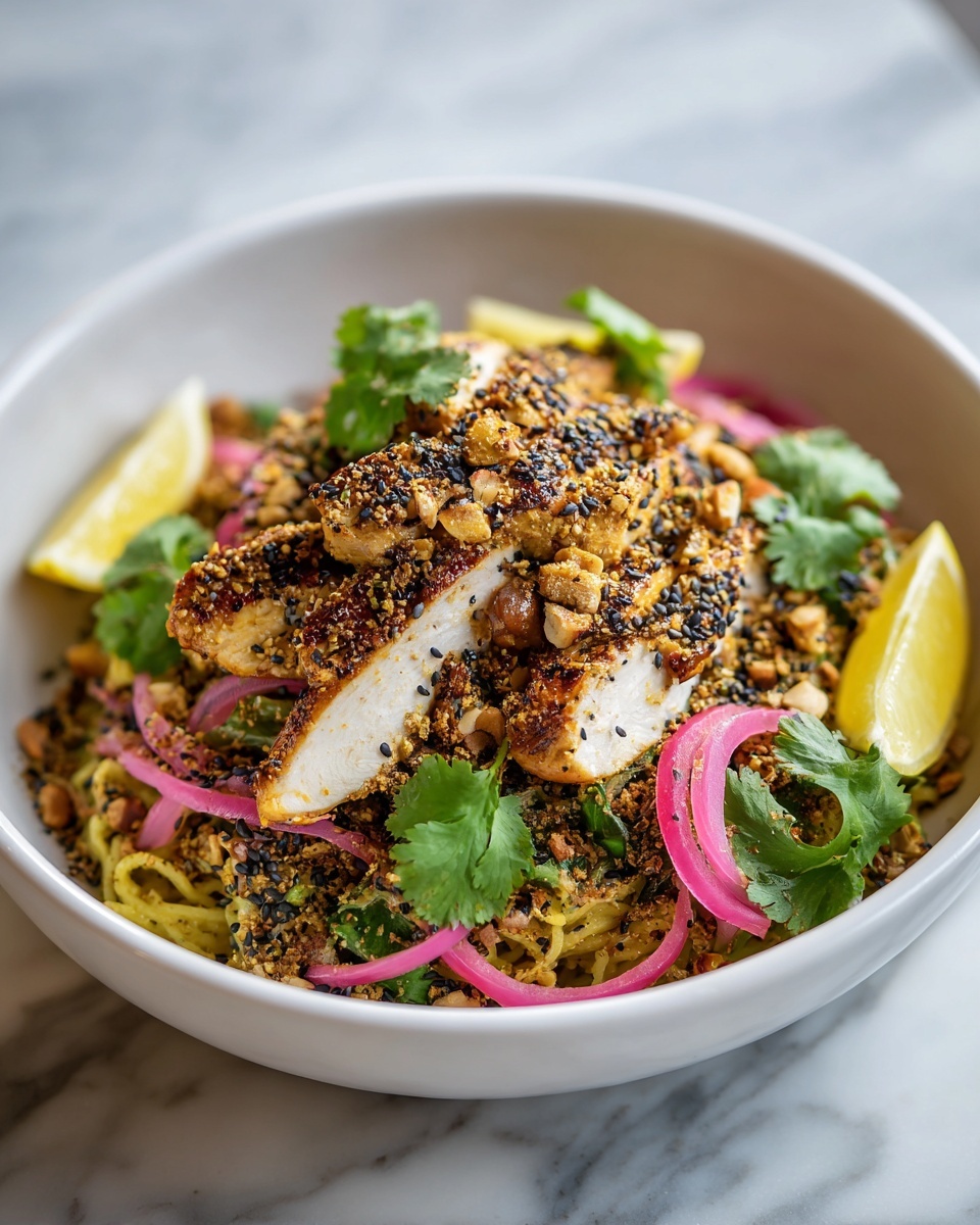 Lemon Garlic Chicken Noodle Bowl Recipe - Recipe Image