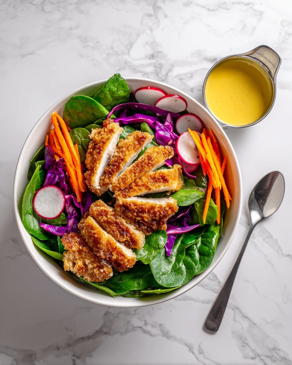 Coconut Chicken Salad with Warm Honey Mustard Vinaigrette Recipe - Recipe Image