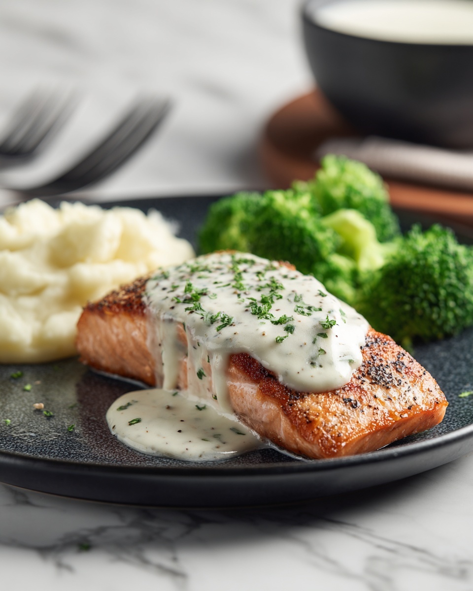 Creamy Garlic Butter Salmon Recipe - Recipe Image