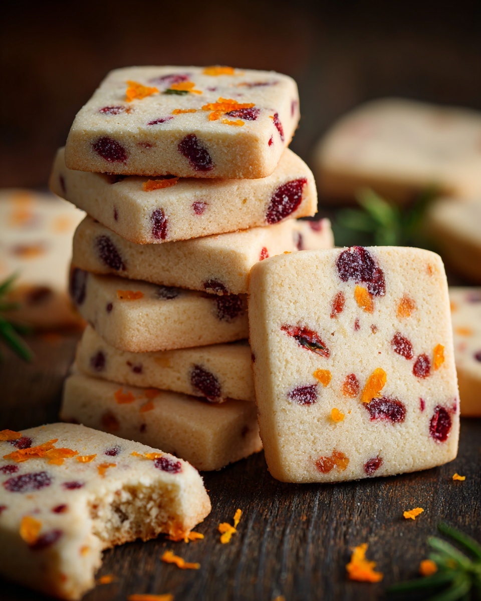 Orange Cranberry Shortbread Cookies Recipe - Recipe Image