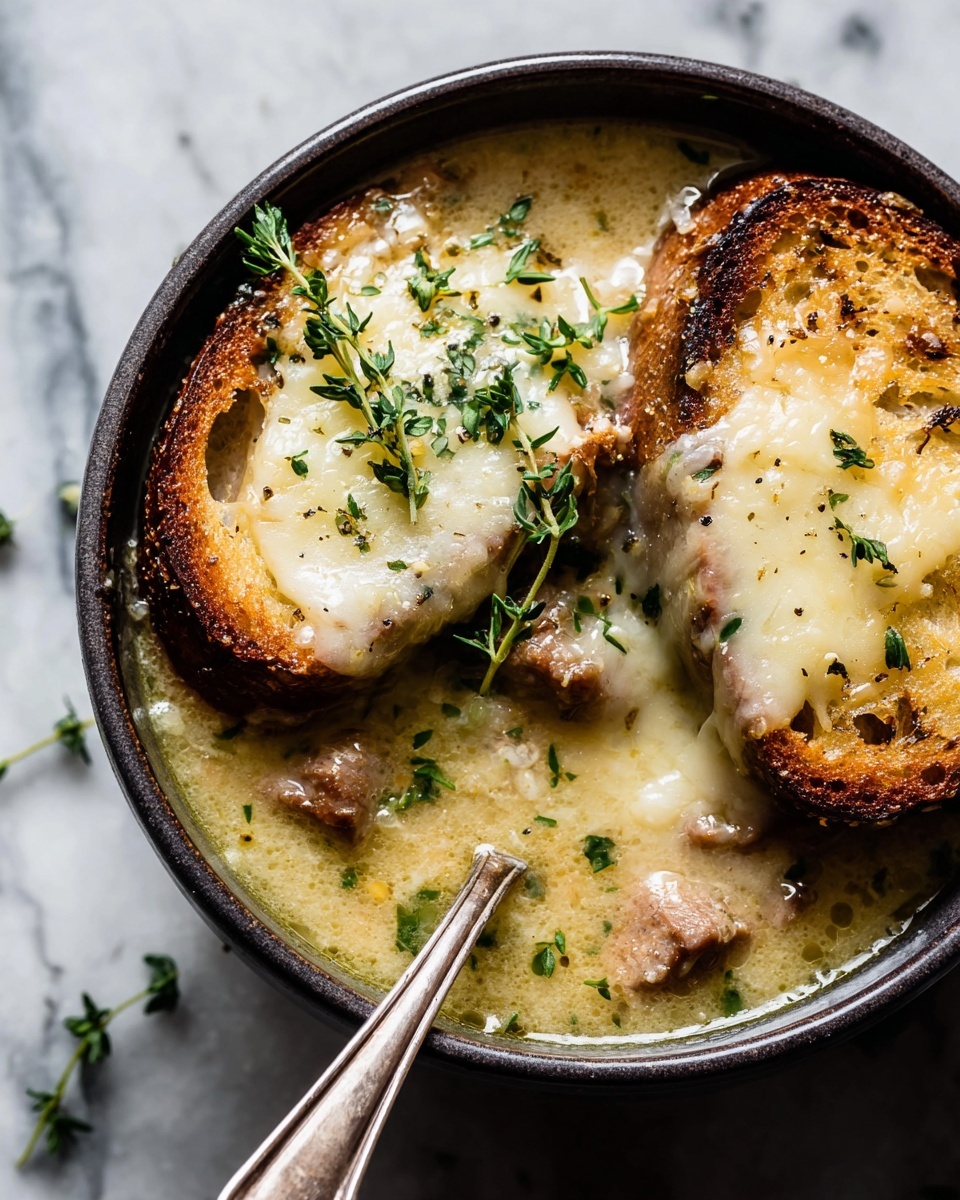 French Onion Short Rib Soup with Cheesy Gruyère Toast Recipe - Recipe Image