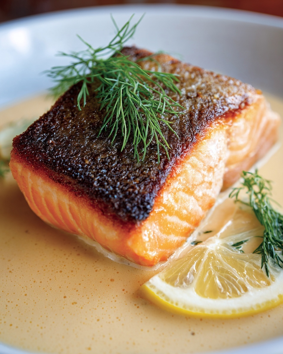 Blackened Salmon with Creole Lemon Dill Sauce Recipe - Recipe Image