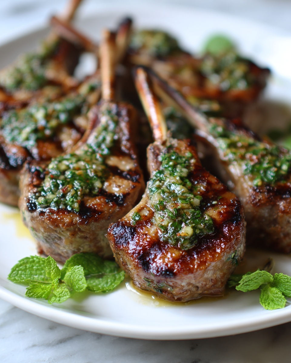 Lamb Chops with Garlic Mint Sauce Recipe - Recipe Image