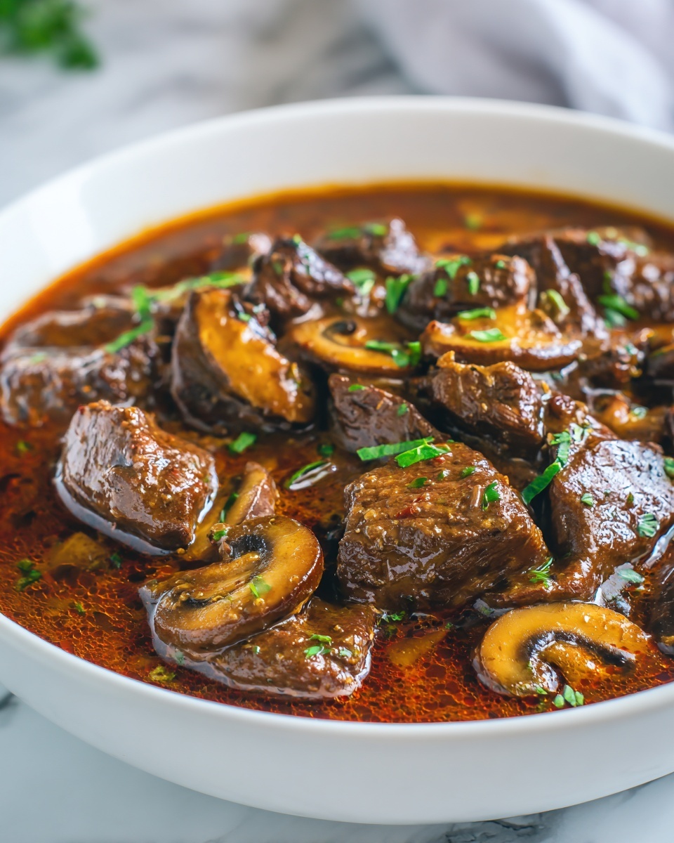 Slow Cooker Beef and Mushroom Stew Recipe - Recipe Image
