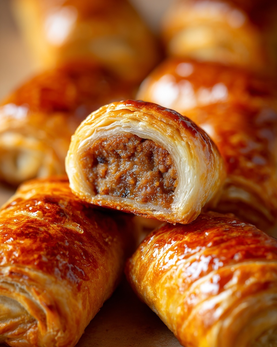 Homemade Sausage Rolls with Fresh Herbs and Flaky Puff Pastry Recipe - Recipe Image
