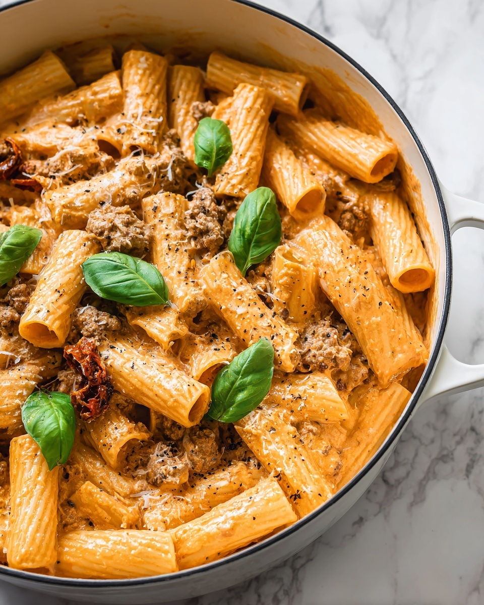 One Pot Creamy Hummus Pasta Recipe - Recipe Image