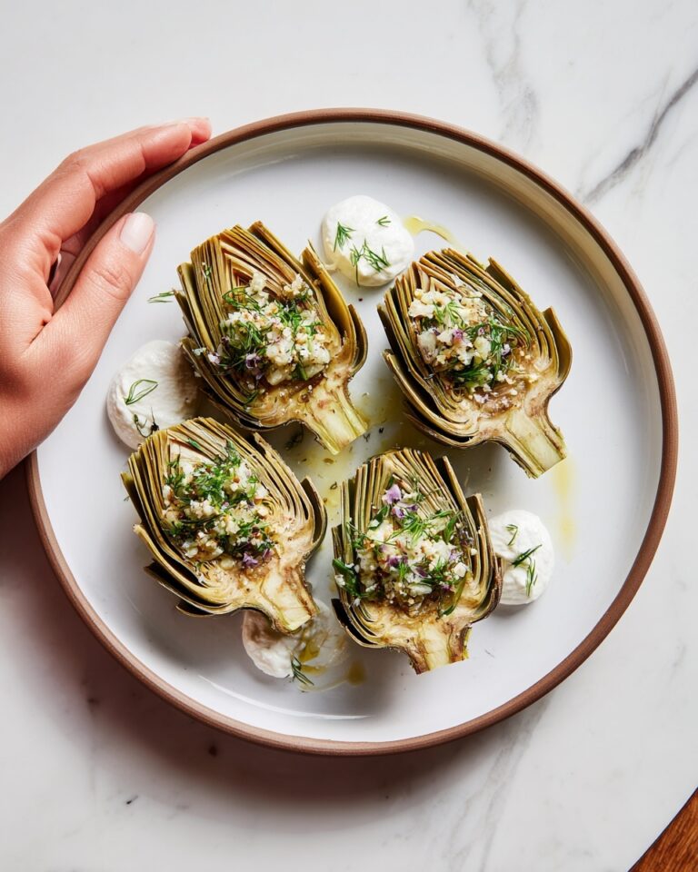 Artichokes on Whipped Ricotta with Herb Gremolata Recipe