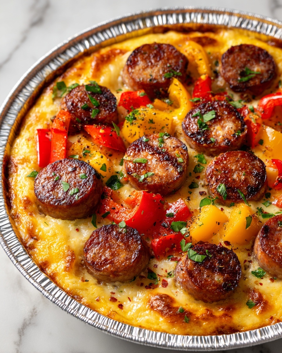 Foil Packet Cheesy Sausage and Peppers Recipe - Recipe Image