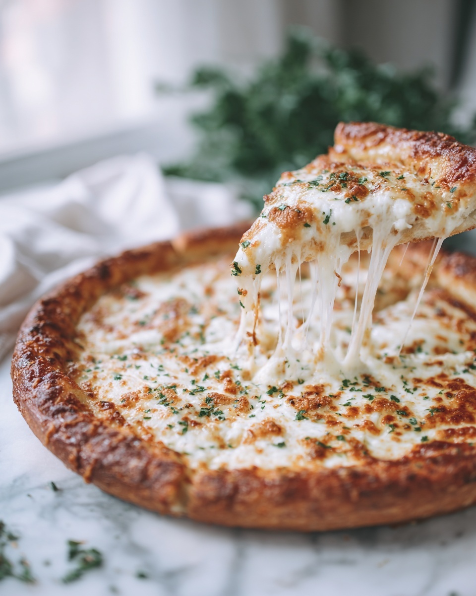 White Pizza with Ricotta and Mozzarella Recipe - Recipe Image