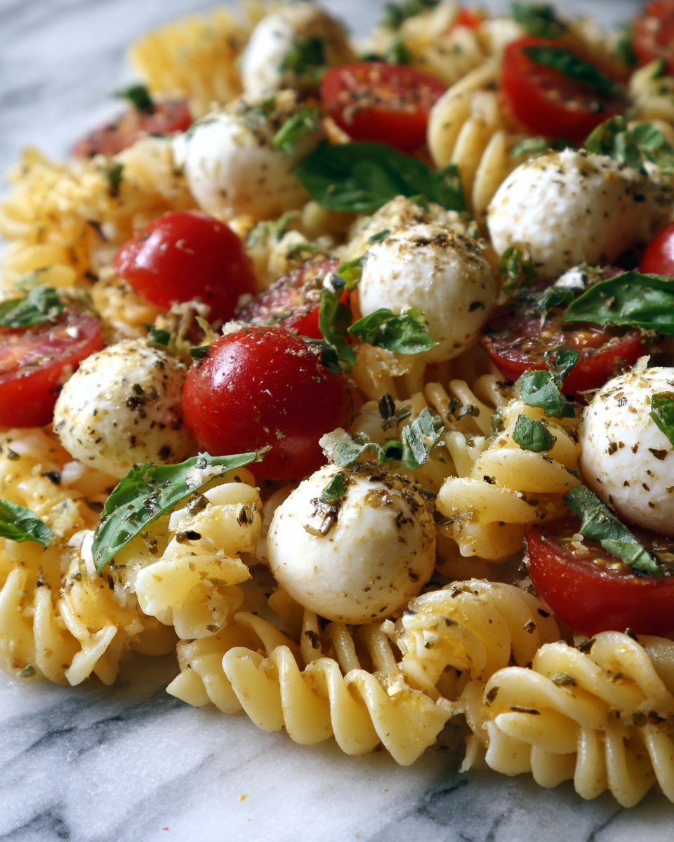 Easy Caprese Pasta Salad Recipe - Recipe Image