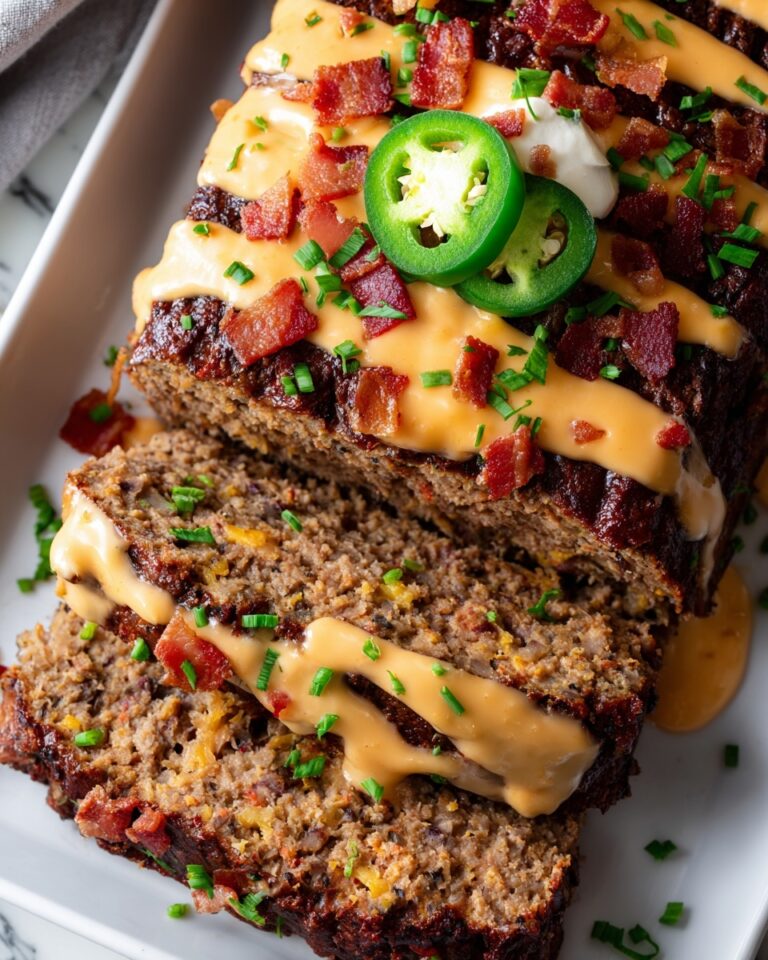 Smoky Jalapeño Popper Meatloaf with Creamy Ranch Drizzle Recipe