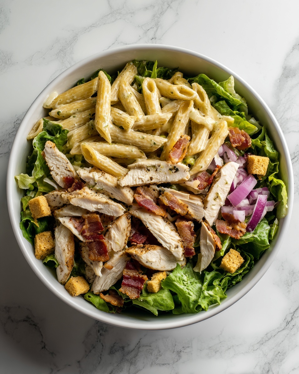 Chicken Caesar Pasta Salad Recipe - Recipe Image