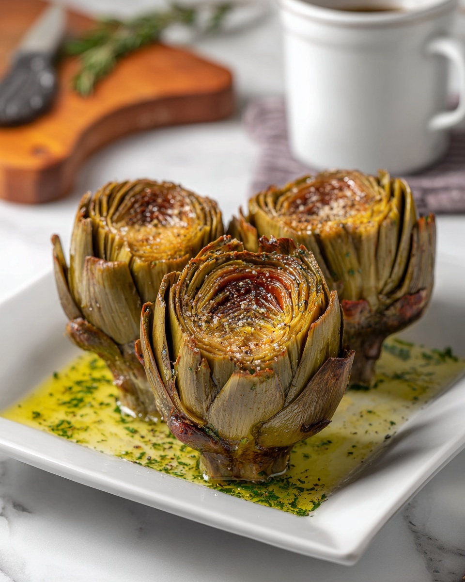 Grilled Artichokes with Garlic Butter Recipe - Recipe Image