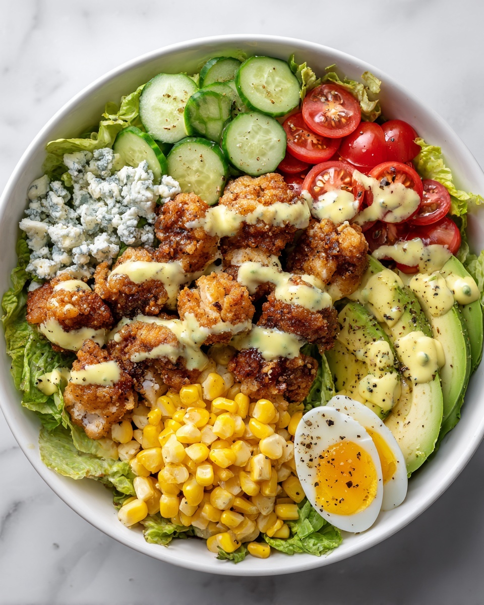 Crusted Chicken Cobb Salad with Honey Mustard Dressing Recipe - Recipe Image