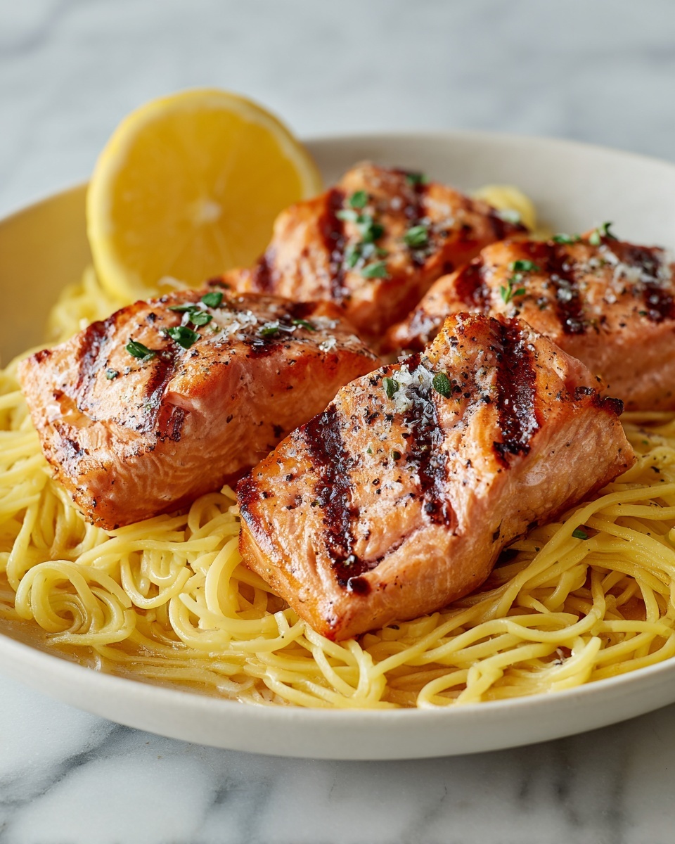 Salmon Bites with Lemon Butter Orzo Recipe - Recipe Image