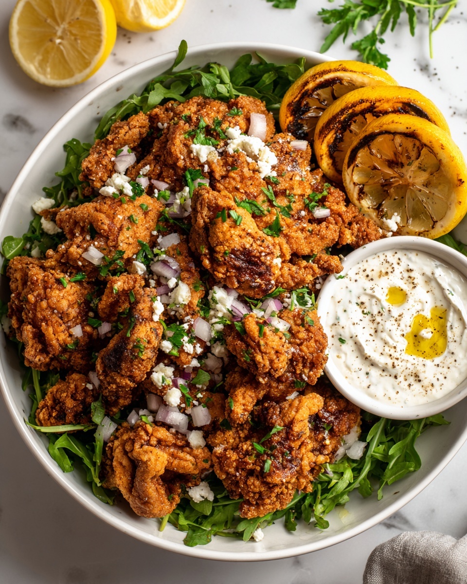 Crispy Hot Honey Feta Chicken Recipe - Recipe Image
