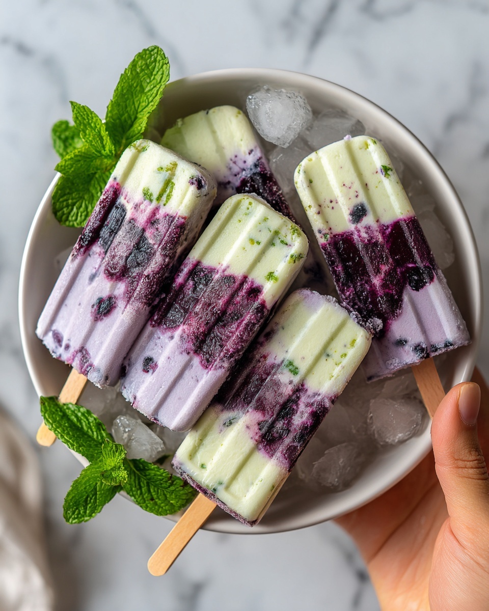 Blackberry, Pineapple, and Coconut Swirl Italian Ice Pops Recipe - Recipe Image