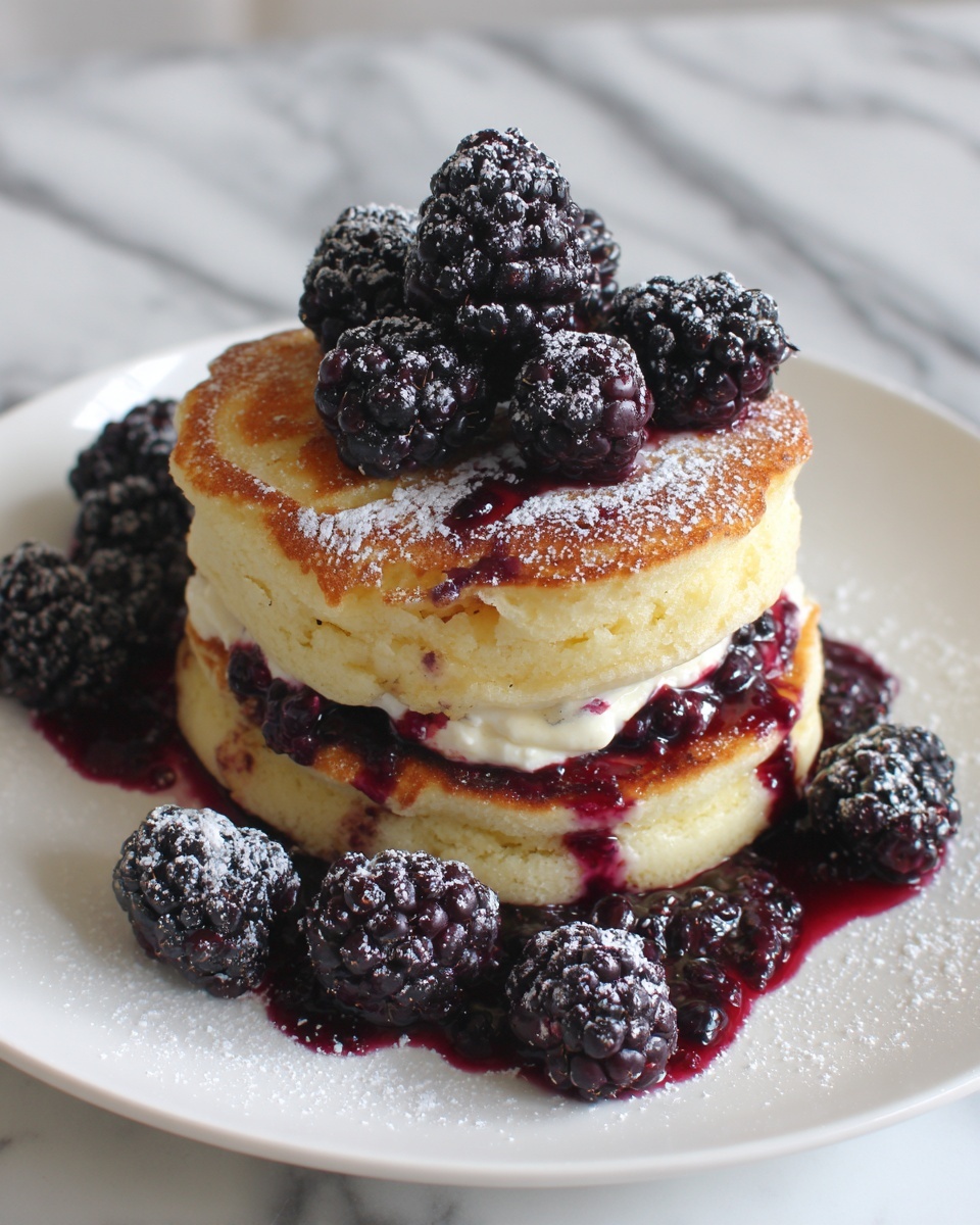 Cream Cheese Stuffed Blackberry Compote French Toast Recipe - Recipe Image
