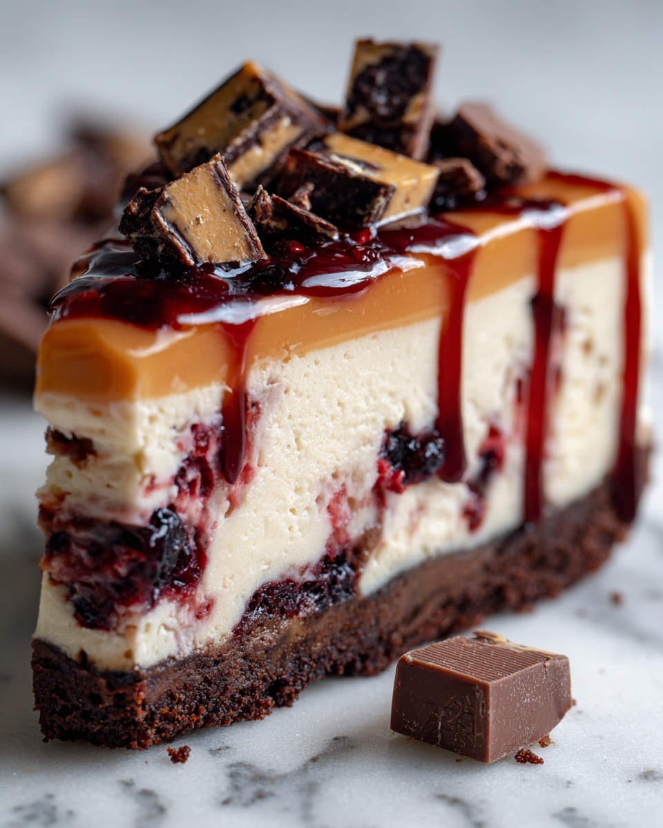 Halloween Multicolored Layered Cheesecake Recipe - Recipe Image