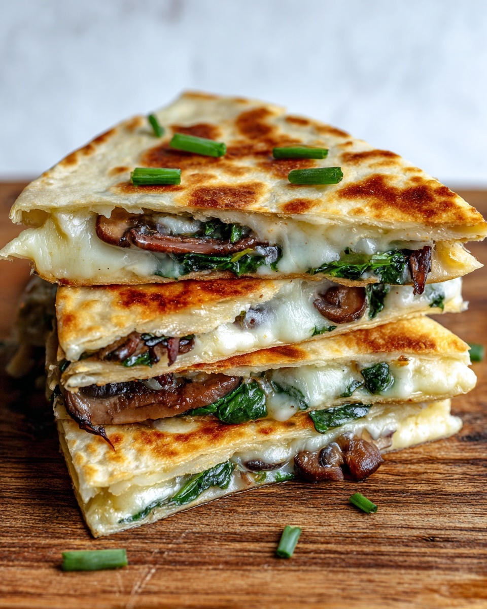 Baked Spinach Mushroom Quesadillas Recipe - Recipe Image