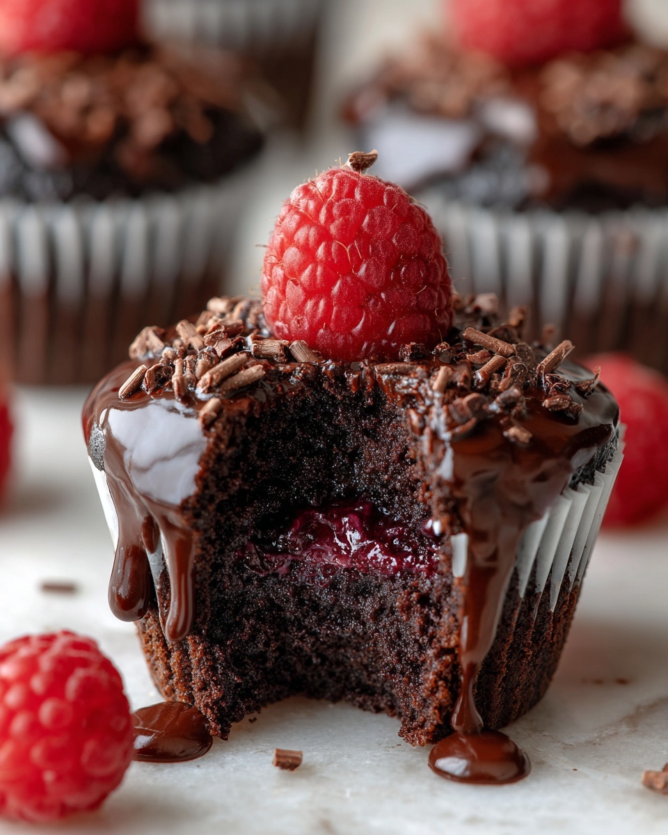 Raspberry Chocolate Lava Cupcakes Recipe - Recipe Image