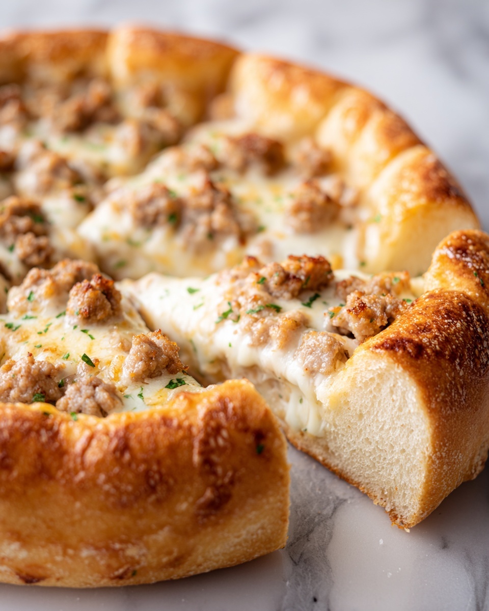 Biscuits and Sausage Gravy Breakfast Pizza Recipe - Recipe Image