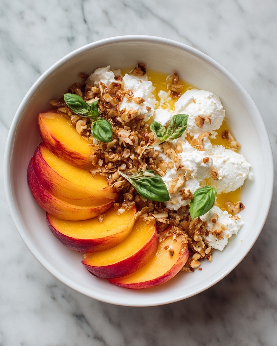 Peach and Burrata Caprese Salad Delight Recipe - Recipe Image
