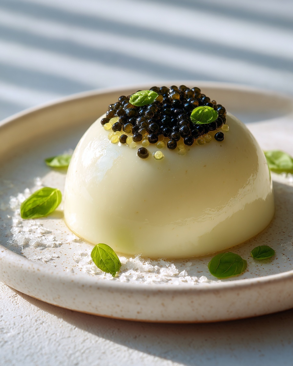 Parmesan Panna Cotta with Balsamic Caviar Pearls Recipe - Recipe Image