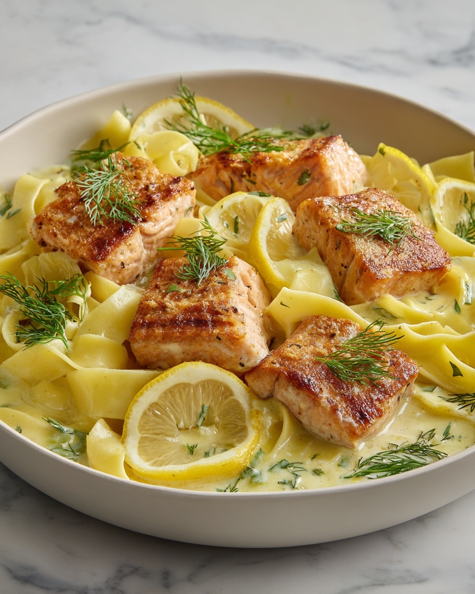 Citrus-Scented Pappardelle with Slow-Roasted Salmon Recipe - Recipe Image