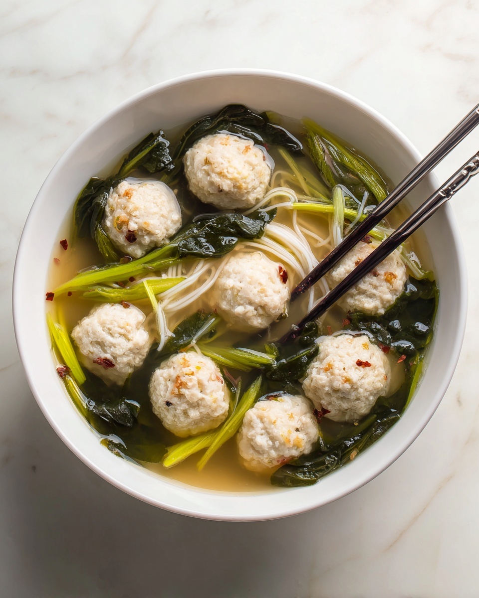 Vietnamese Mustard Green Soup with Shrimp Balls Recipe - Recipe Image