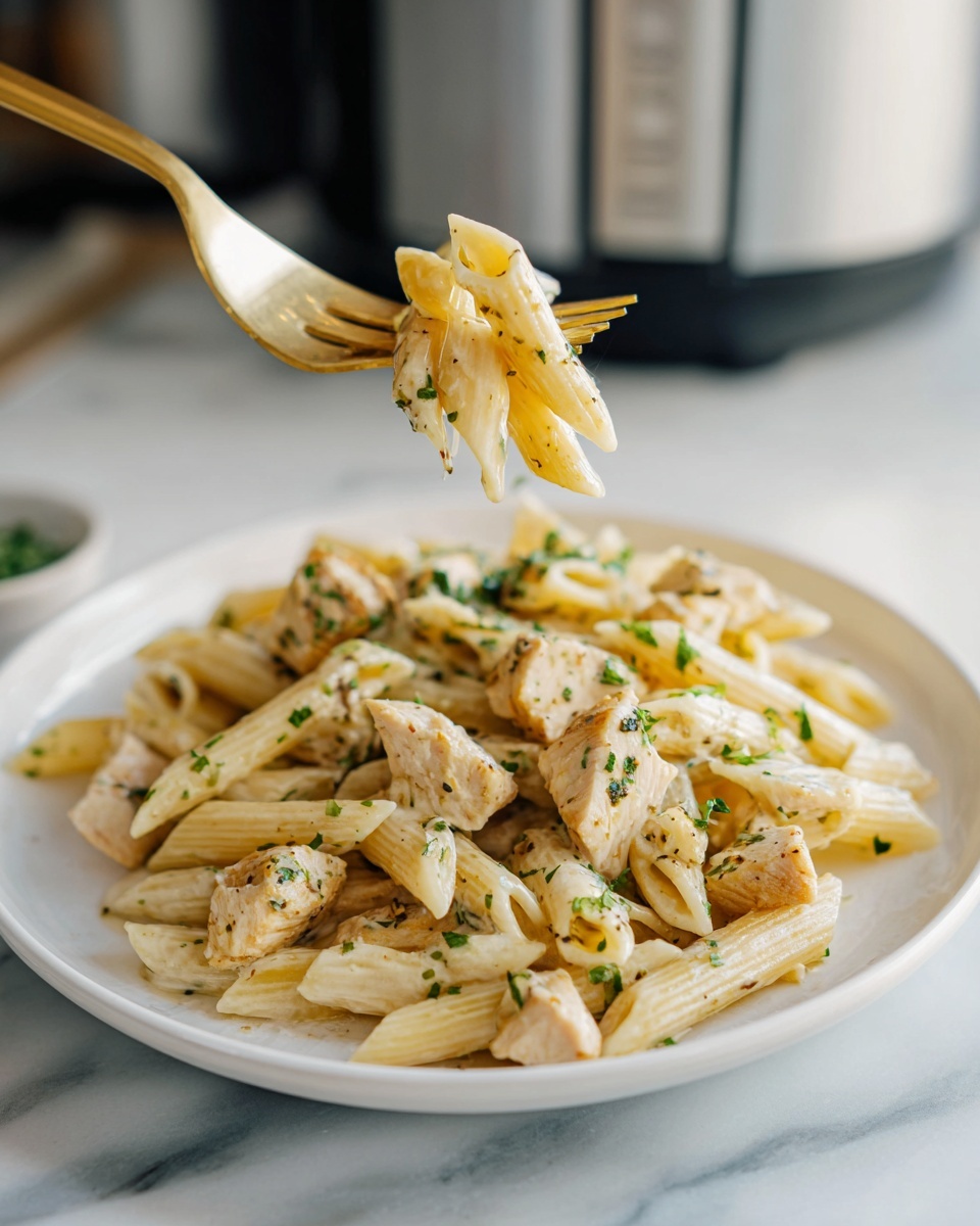 Creamy Slow Cooker Chicken and Penne Recipe - Recipe Image