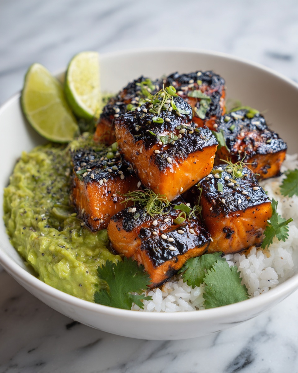 Spicy Chipotle Honey Salmon Bowls Recipe - Recipe Image