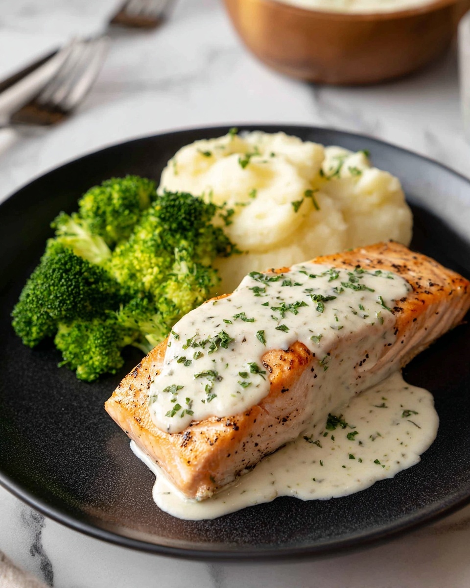 Creamy Garlic Butter Salmon Recipe - Recipe Image