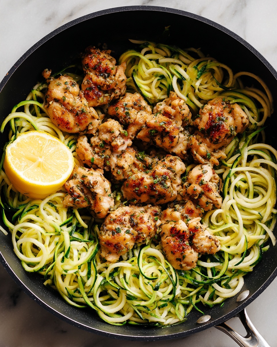 Lemon Garlic Chicken Zoodles Recipe - Recipe Image