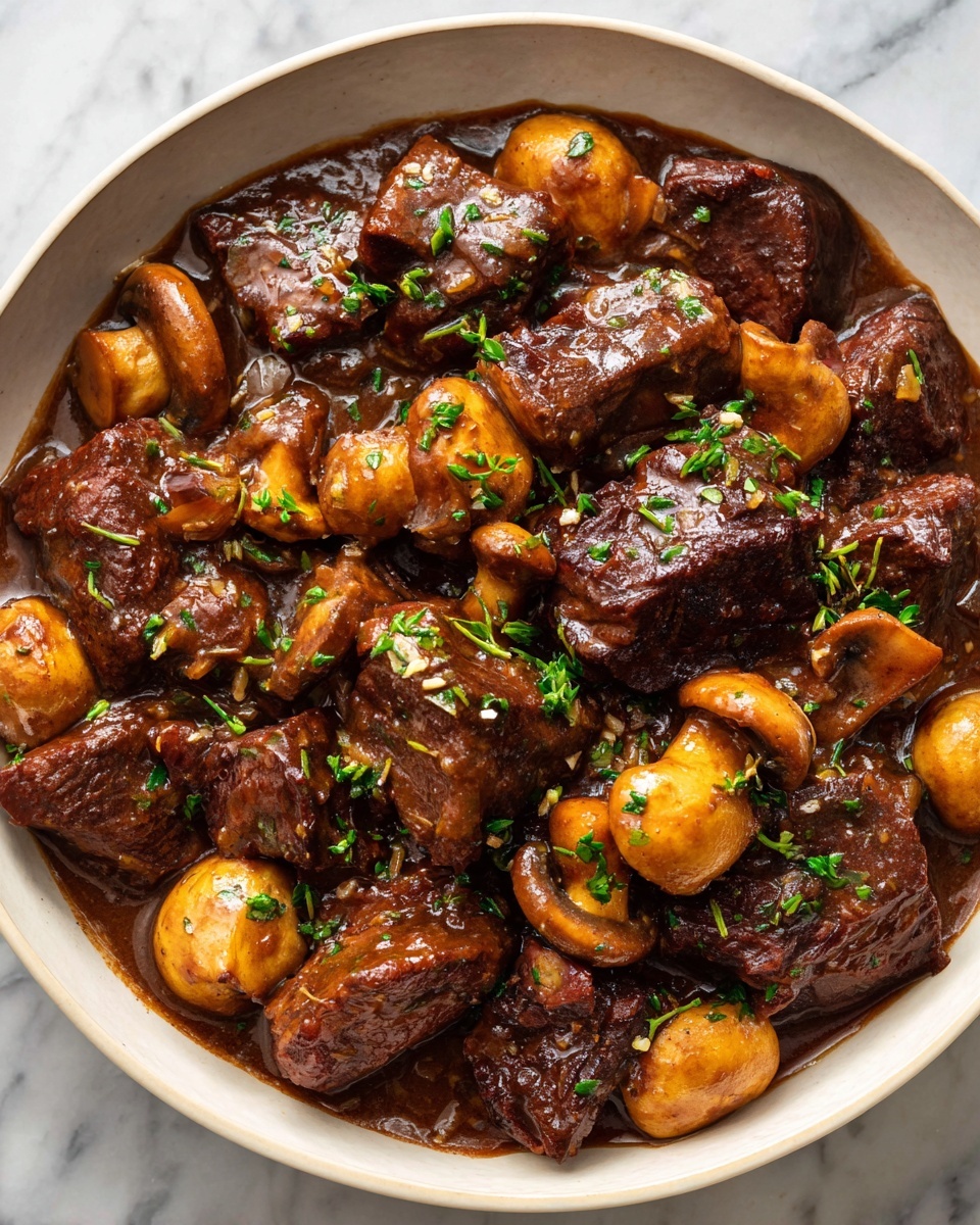 Slow Cooker Beef and Mushroom Stew Recipe - Recipe Image
