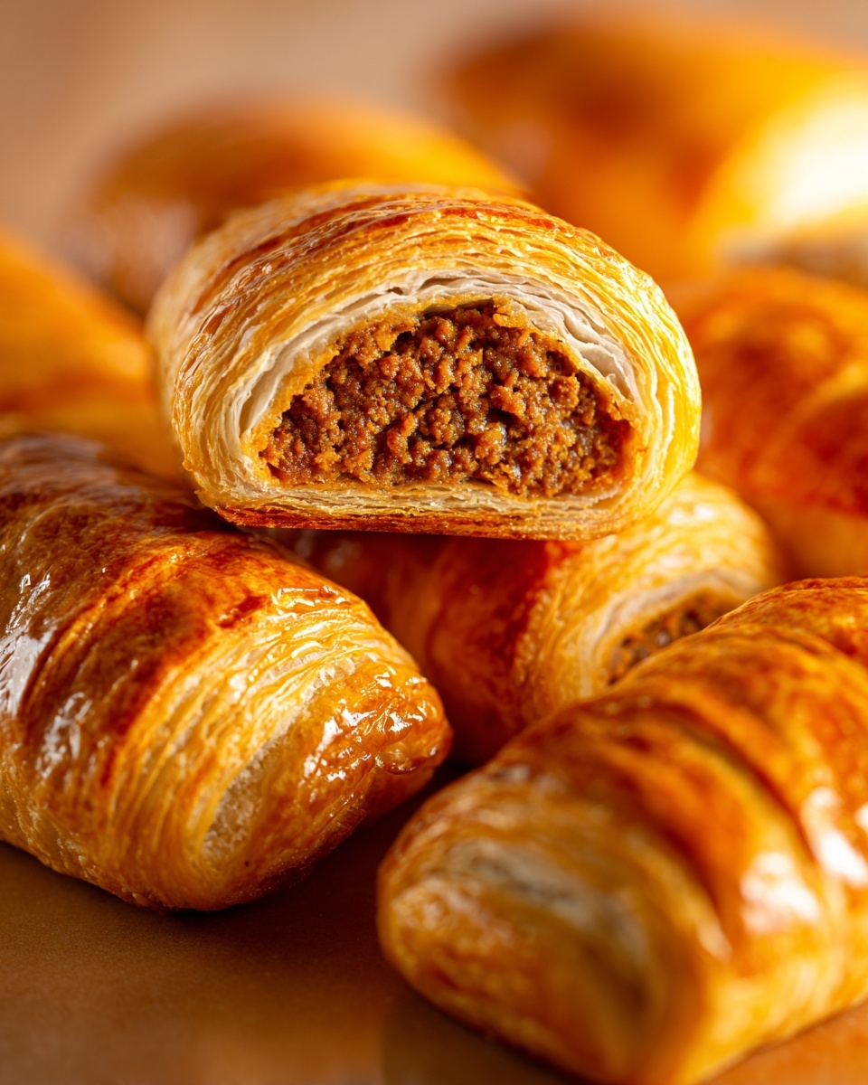 Homemade Sausage Rolls with Fresh Herbs and Flaky Puff Pastry Recipe - Recipe Image