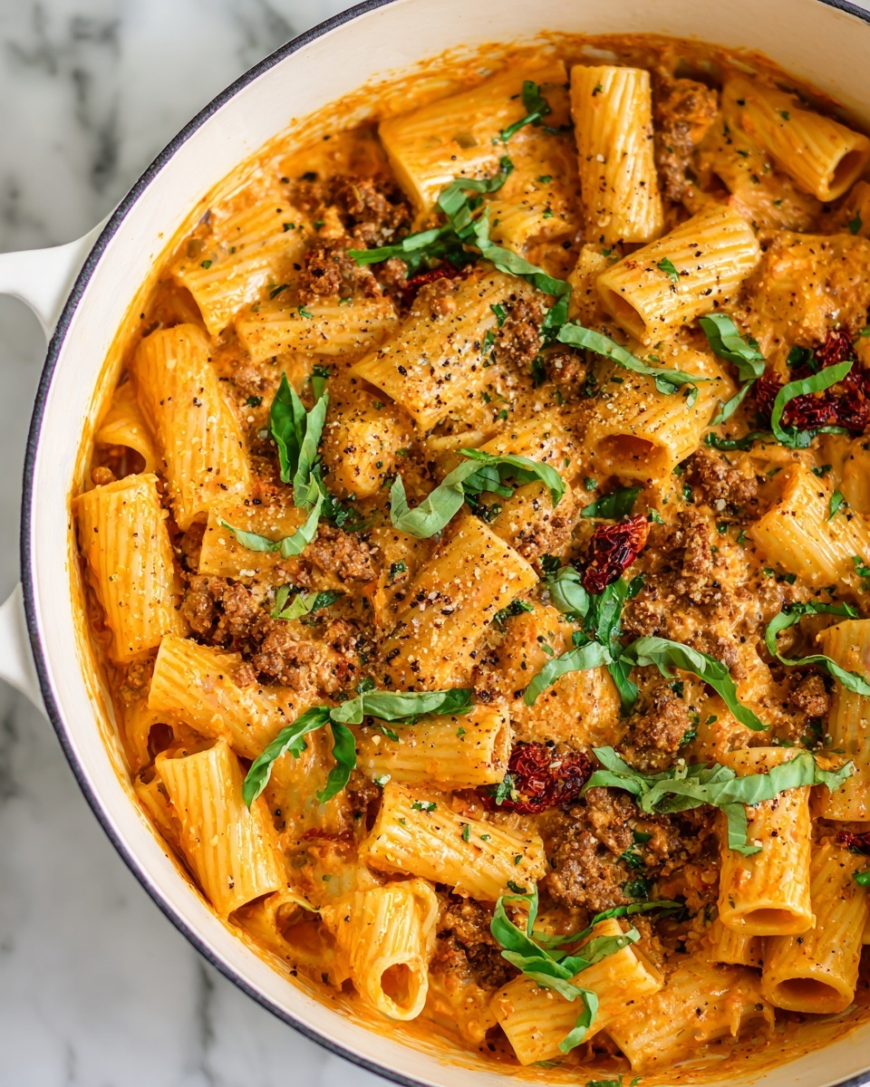 One Pot Creamy Hummus Pasta Recipe - Recipe Image