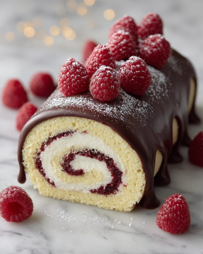 Raspberry and Chocolate Ganache Yule Log Recipe