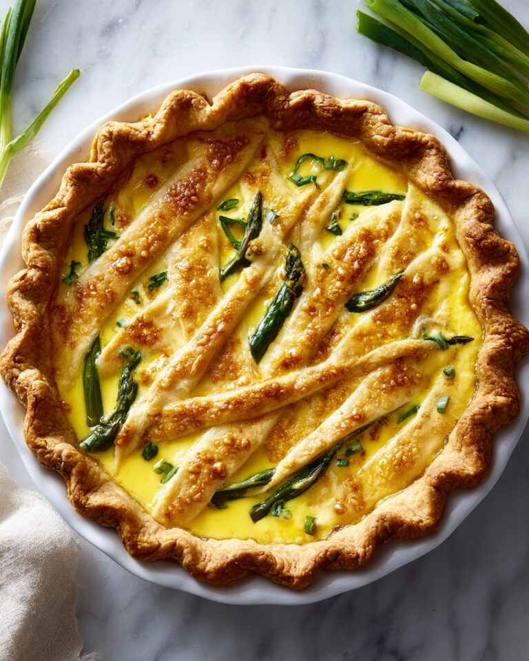 Asparagus Pie with Swiss and Parmesan Cheese Recipe