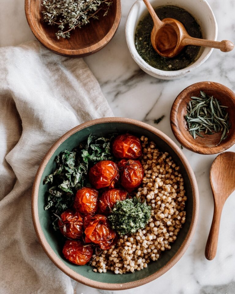 Roast Cherry Tomato and Thyme Risotto with Basil Pesto Recipe