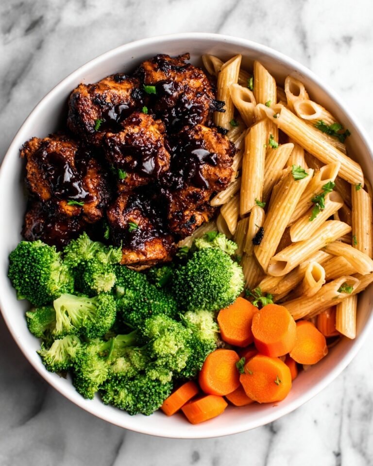 Honey Garlic Chicken with Roasted Veggie Penne Recipe