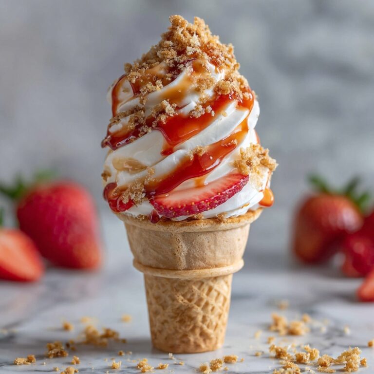 Strawberry Crunch Cheesecake Cones Recipe