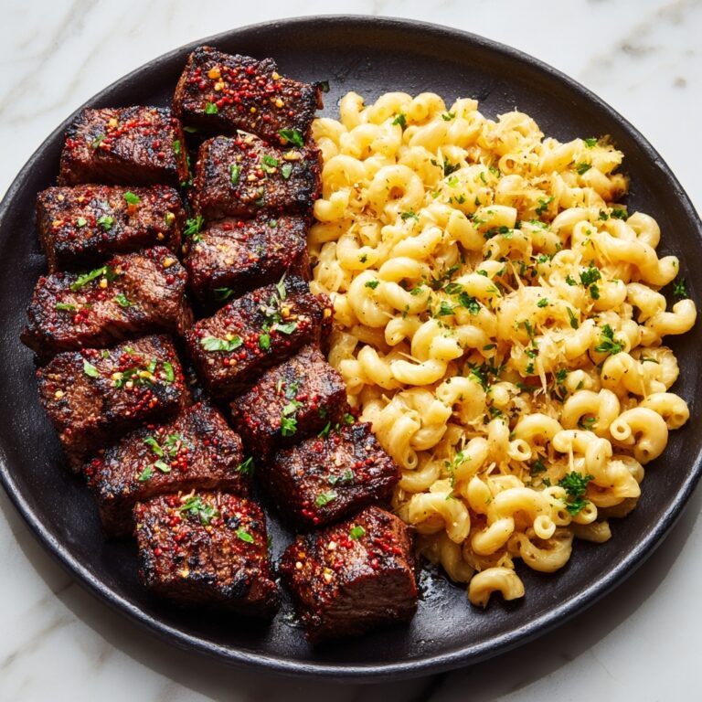 Sizzling Garlic Butter Steak Bites & Creamy Pepper Jack Pasta Recipe