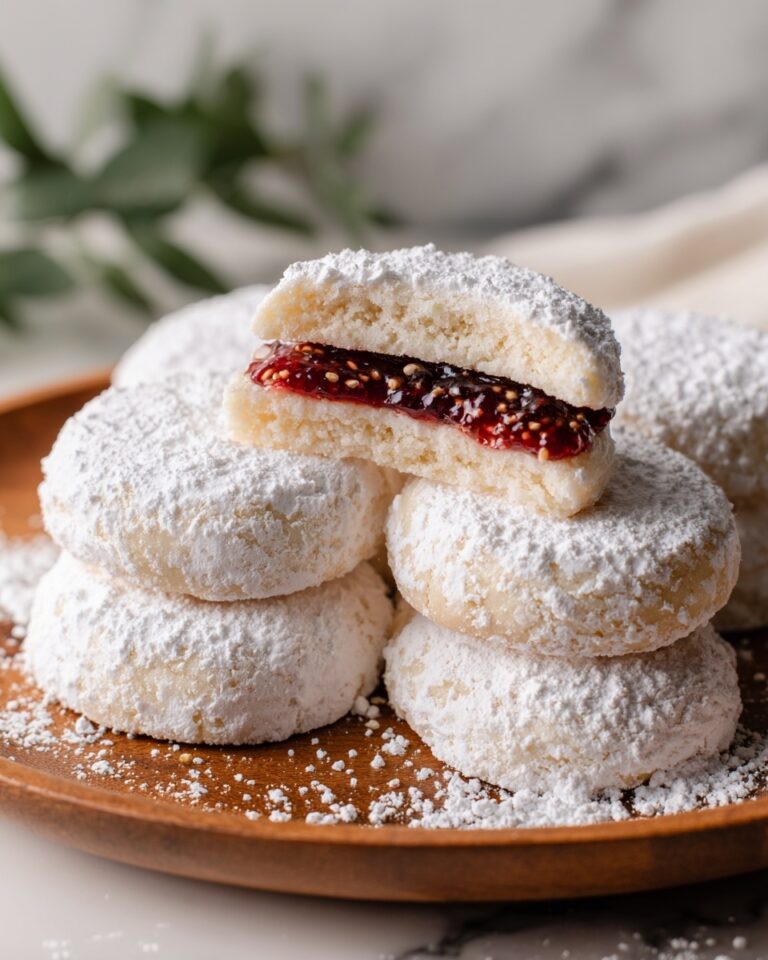 Raspberry-Filled Almond Snow Cookies Recipe