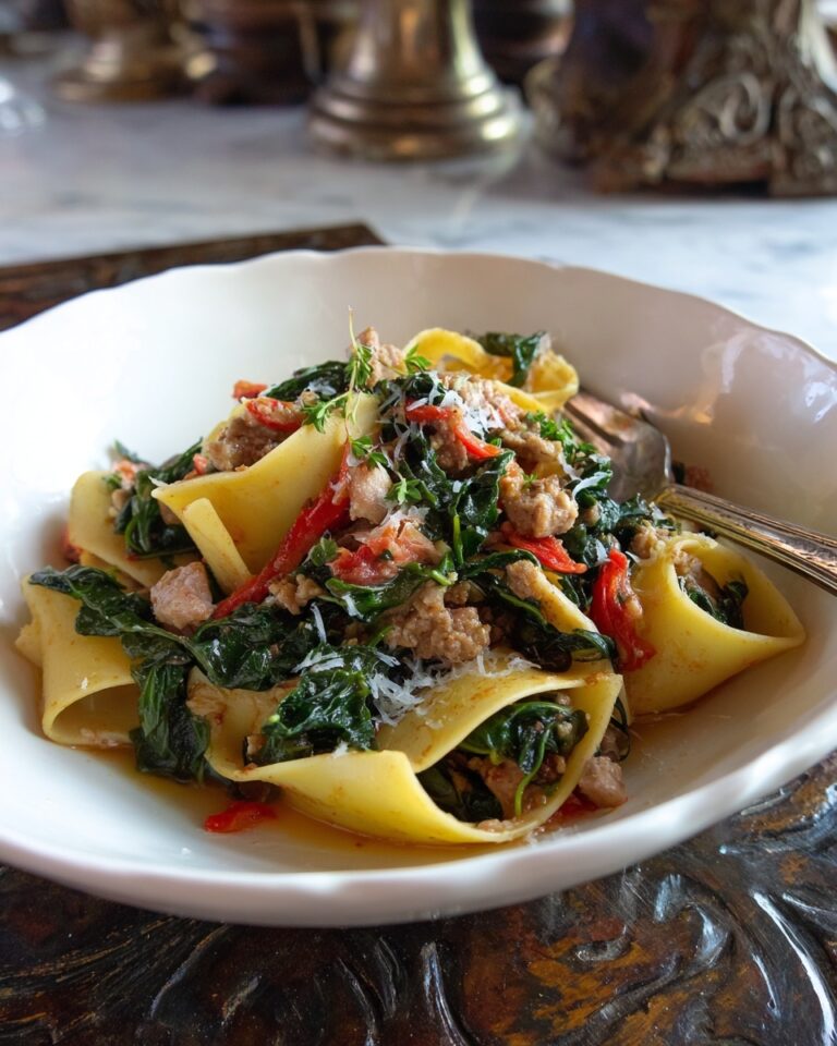 Spicy Paccheri with Sausage & Greens Recipe