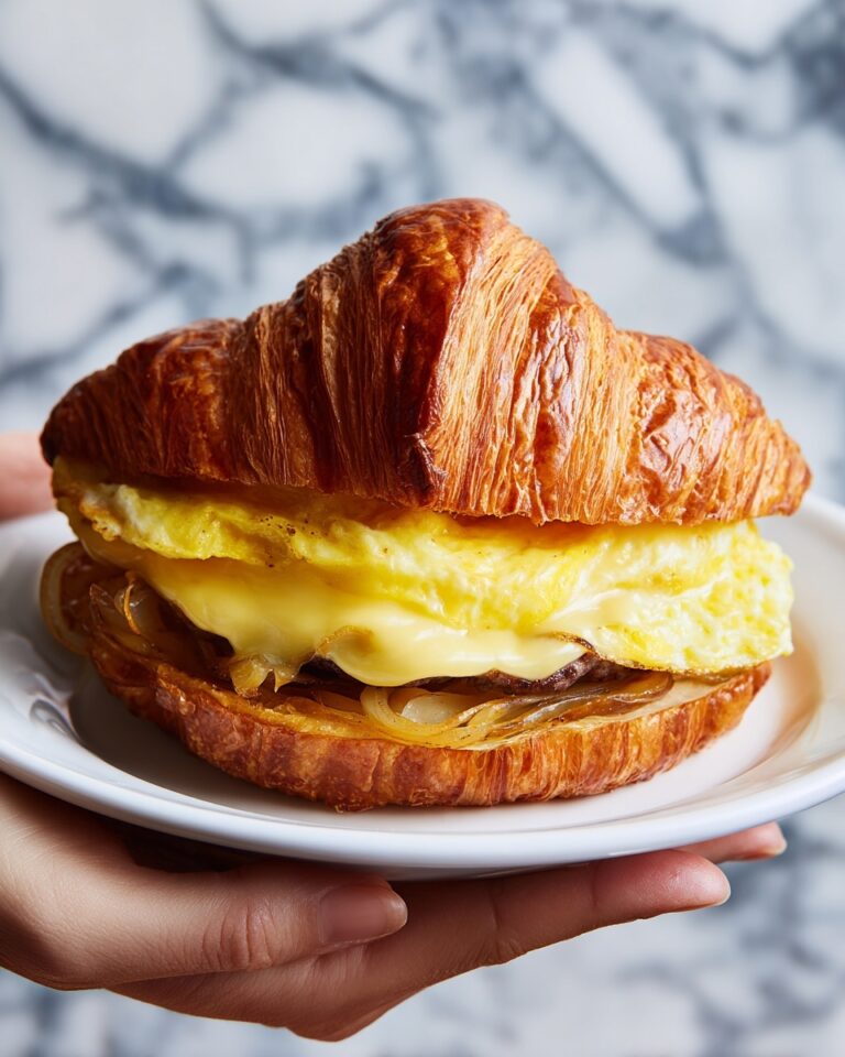 French Onion Croissant Burger Recipe